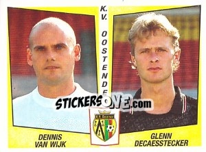 Cromo Dennis van Wijk / Glenn Decaesstecker - Football Belgium 1996-1997 n. 436 - Panini