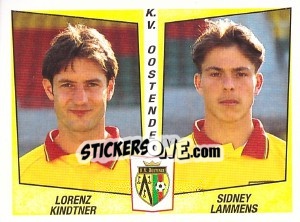 Sticker Lorenz Kindtner / Sidney Lammens - Football Belgium 1996-1997 n. 440 - Panini