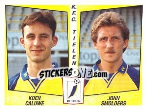 Figurina Koen Caluwe / John Smolders - Football Belgium 1996-1997 n. 450 - Panini