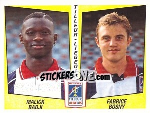 Figurina Malick Badji / Fabrice Bosny - Football Belgium 1996-1997 n. 455 - Panini