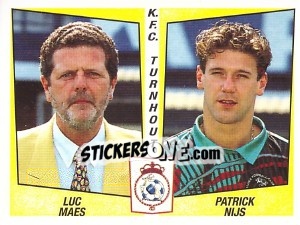 Sticker Luc Maes / Patrick Nijs - Football Belgium 1996-1997 n. 460 - Panini