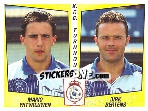 Sticker Mario Witvrouwen / Dirk Bertens - Football Belgium 1996-1997 n. 463 - Panini