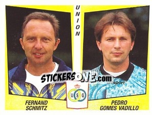 Sticker Fernand Schmitz / Pedro Gomes Vadillo - Football Belgium 1996-1997 - Panini