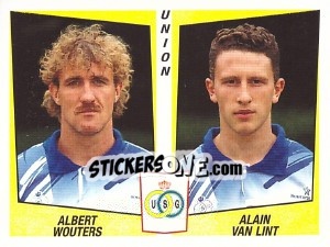 Sticker Albert Wouters / Alain van Lint - Football Belgium 1996-1997 - Panini