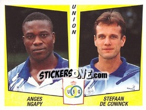 Figurina Anges Ngapy / Stefaan De Coninck - Football Belgium 1996-1997 - Panini