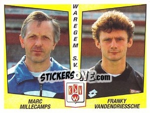 Cromo Marc Millecamps / Franky Vandendriessche - Football Belgium 1996-1997 - Panini