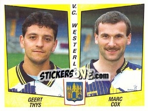 Sticker Geert Thys / Marc Cox - Football Belgium 1996-1997 - Panini