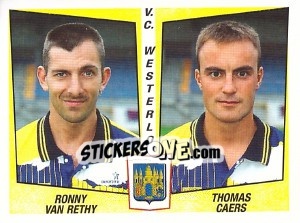Sticker Ronny van Rethy / Thomas Caers - Football Belgium 1996-1997 n. 480 - Panini