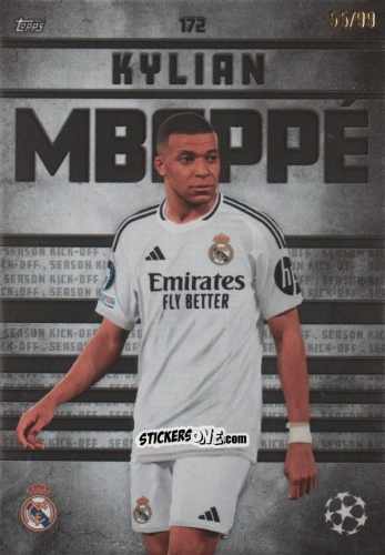 Figurina Kylian Mbappé - Total Football 2024-2025
 n. 172 - Topps