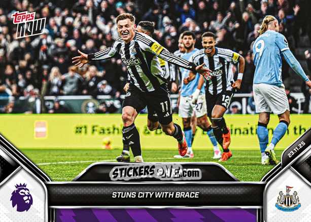Figurina Harvey Barnes - Now English Premier League 2025-2026
 n. 62 - Topps
