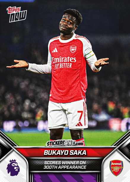 Sticker Bukayo Saka - Now English Premier League 2025-2026
 n. 151 - Topps