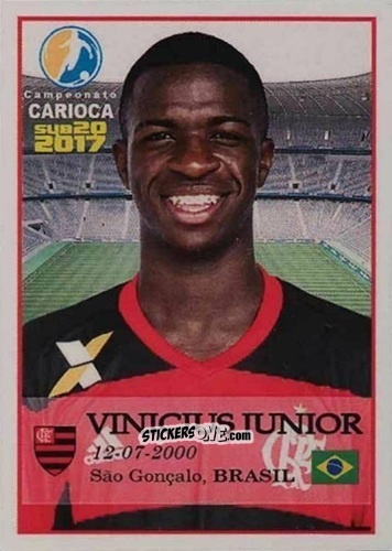 Cromo Vinicius Junior - Campeonato Carioca Sub20 2017 n. 9 - Abril
