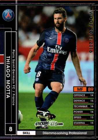 Cromo Thiago Motta - Sega World Club Champion Football 2015-2016
 n. 92 - Panini