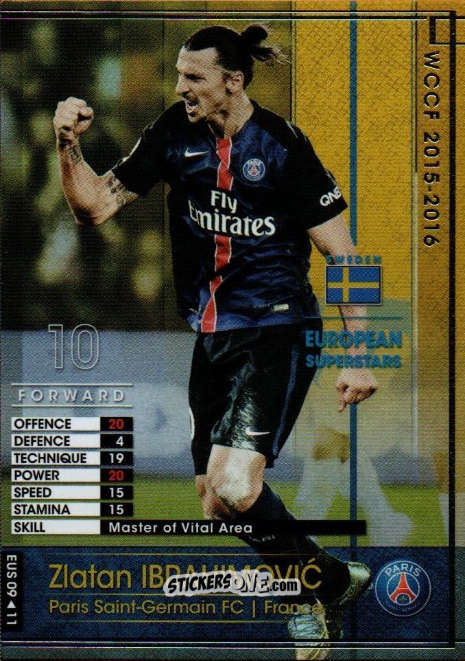 Cromo Zlatan Ibrahimovic - Sega World Club Champion Football 2015-2016 V2.0 n. EUS09 - Panini