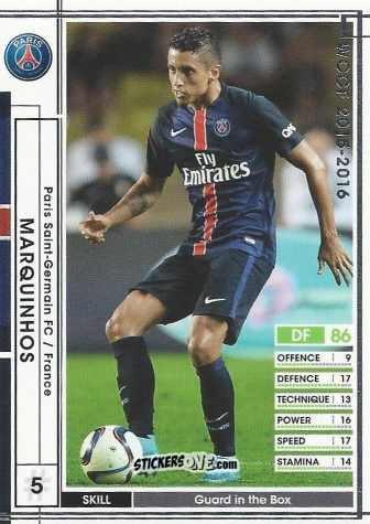 Sticker Marquinhos - Sega World Club Champion Football 2015-2016 v3.0
 n. A22 - Panini