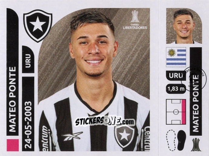 Figurina Mateo Ponte - Conmebol Libertadores 2025 n. BOT3 - Panini