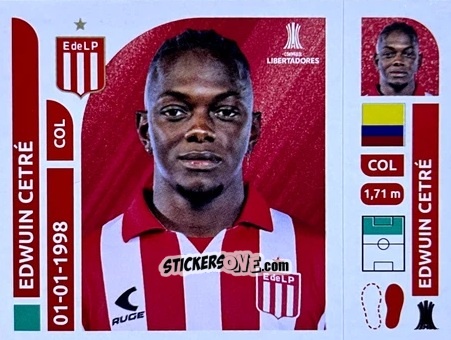 Figurina Edwuin Cetré - Conmebol Libertadores 2025 n. ESA16 - Panini