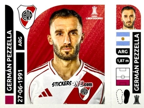 Cromo Germán Pezzella - Conmebol Libertadores 2025 n. RIA3 - Panini