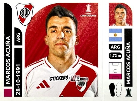 Figurina Marcos Acuña - Conmebol Libertadores 2025 n. RIA6 - Panini