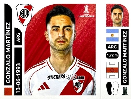 Cromo Gonzalo Martínez - Conmebol Libertadores 2025 n. RIA10 - Panini