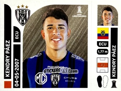Cromo Kendry Páez - Conmebol Libertadores 2025 n. INE12 - Panini