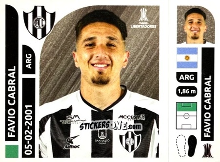 Cromo Favio Cabral - Conmebol Libertadores 2025 n. CEA14 - Panini