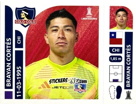 Sticker Brayan Cortés - Conmebol Libertadores 2025 n. COC2 - Panini