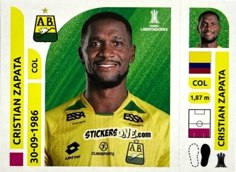 Cromo Cristian Zapata - Conmebol Libertadores 2025 n. ABC8 - Panini