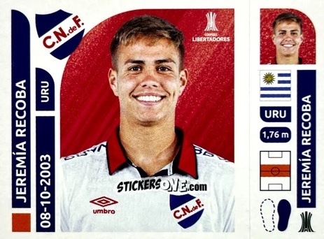 Cromo Jeremía Recoba - Conmebol Libertadores 2025 n. NAU10 - Panini