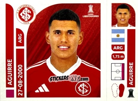 Cromo Braian Aguirre - Conmebol Libertadores 2025 n. INB3 - Panini