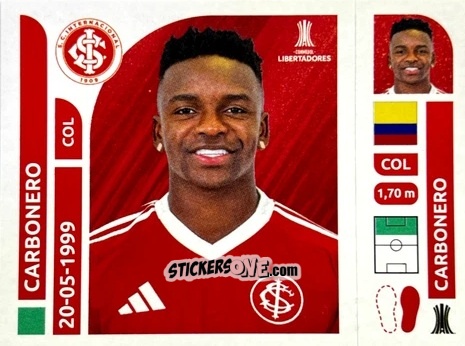Cromo Johan Carbonero - Conmebol Libertadores 2025 n. INB13 - Panini