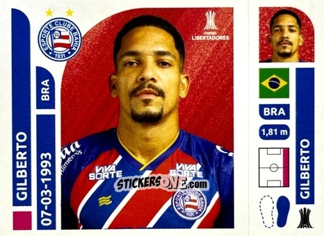 Figurina Gilberto - Conmebol Libertadores 2025 n. BAB3 - Panini