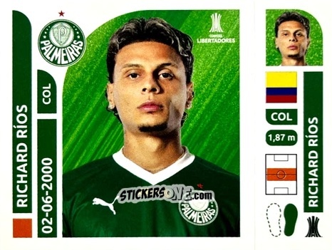 Cromo Richard Ríos - Conmebol Libertadores 2025 n. PAB12 - Panini