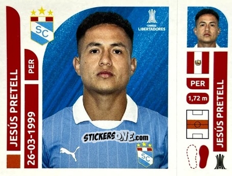 Cromo Jesús Pretell - Conmebol Libertadores 2025 n. SPP12 - Panini
