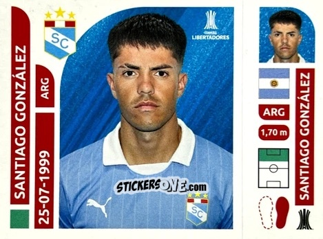 Cromo Santiago González - Conmebol Libertadores 2025 n. SPP17 - Panini