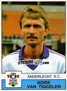 Cromo Adrie van Tiggelen - Football Belgium 1987-1988 - Panini