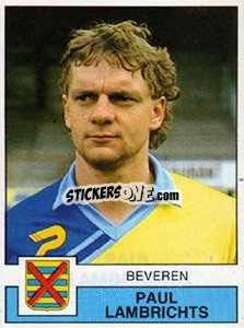 Sticker Paul Lambrichts - Football Belgium 1987-1988 - Panini