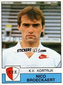 Cromo Nico Broeckaert - Football Belgium 1987-1988 - Panini
