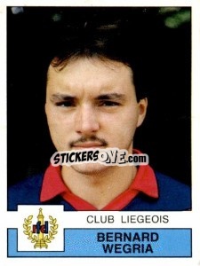 Cromo Bernard Wegria - Football Belgium 1987-1988 - Panini