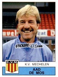 Figurina Aad De Mos - Football Belgium 1987-1988 - Panini