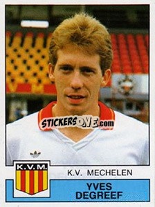 Sticker Yves Degreef - Football Belgium 1987-1988 - Panini