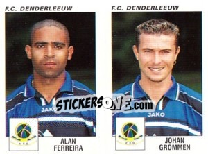 Sticker Alan Ferreira / Johan Grommen - Football Belgium 2000-2001 n. 411 - Panini