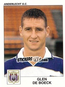 Sticker Glen De Boeck - Football Belgium 2000-2001 - Panini