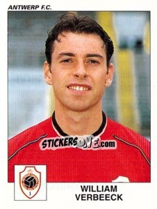 Sticker William Verbeeck - Football Belgium 2000-2001 - Panini