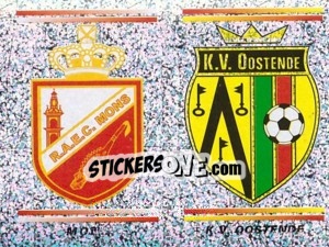 Sticker Mons - K.V. Oostende  (Embleem / Armoiries) - Football Belgium 2000-2001 n. 386 - Panini