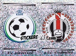 Sticker S.V. Roeselare - K.F.C. Strombeek  (Embleem / Armoiries) - Football Belgium 2000-2001 n. 389 - Panini