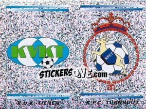 Sticker K.V.K. Tienen - K.F.C. Turnhout  (Embleem / Armoiries) - Football Belgium 2000-2001 - Panini