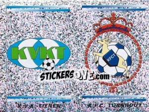 Sticker K.V.K. Tienen - K.F.C. Turnhout  (Embleem / Armoiries) - Football Belgium 2000-2001 n. 392 - Panini