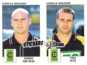 Sticker Dennis van Wijk / Yves Feys - Football Belgium 2000-2001 n. 394 - Panini