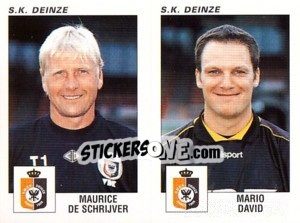 Sticker Maurice De Schrijver / Mario David - Football Belgium 2000-2001 n. 400 - Panini